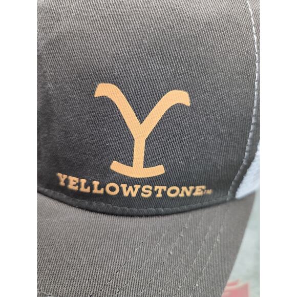 Yellowstone Dutton Ranch Trucker Hat Gray Yellow Snapback - Picture 2 of 7